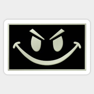 "Glow in the Dark" Style Evil Smiley Sticker